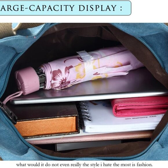 Women Ladies Bags Vintage Hobo Canvas Daily Purse Shoulder Tote Shopper Handbag - Picture 6 of 7